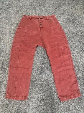 Free People Low slung barrel button-front Pants